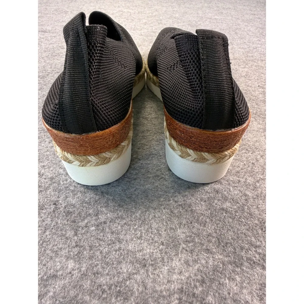 Unbranded Espadrille Platform Slip On Women Size 38 Black Knit Pointed Toe C901